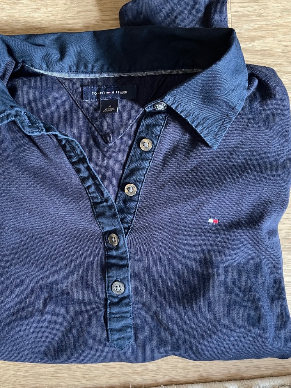 Tommy Hilfiger Navy Henley Shirt Size M